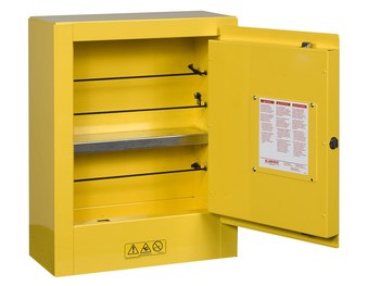 Justrite Sure-Grip EX Gabinete de almacenamiento de material peligroso 890200 - 2 gal - Amarillo - 14503