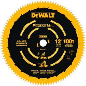 Imágen de Hoja de sierra de corte transversal Precision Trim DW72100PT de Carburo por 12 pulg. de DEWALT (Imagen principal del producto)
