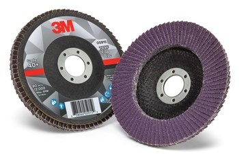 3M 769F Tipo 27 Recubierto Óxido de aluminio cerámico Disco de Aletas - Diámetro 5 pulg. - Agujero Central 7/8 pulg. - 05915