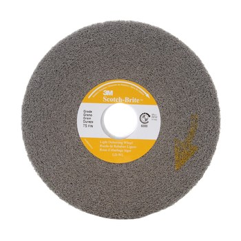 3M Scotch-Brite Convoluto Carburo de silicio Mediano Rueda de desbaste - Fina grado - Accesorio Eje - Diámetro 6 pulg. - Agujero Central 1 pulg. - Grosor 1 pulg. - 01661